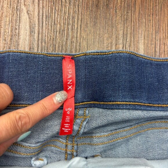 SPANX Flare High Rise Pull On Jeans Medium Wash Women’s Size Large - Picture 5 of 10